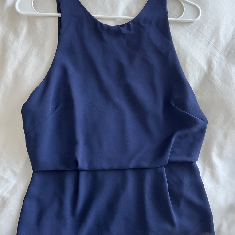 ASTR the Label Blue Peplum Top